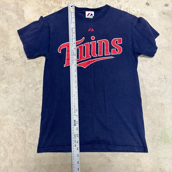 Minnesota Twins T-Shirt Mens Sz S Mauer‎ 7 Cotton Blue Short Sleeve Casual Wear - Picture 3 of 5